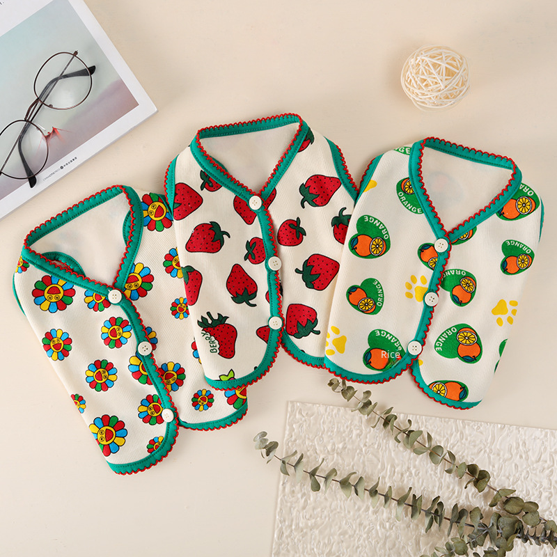 Cute Pets Strawberry Vest for Dogs and Cats Anti-knot Puppy Teddy Puppy Stuff Schnauzer Bichon Clothes