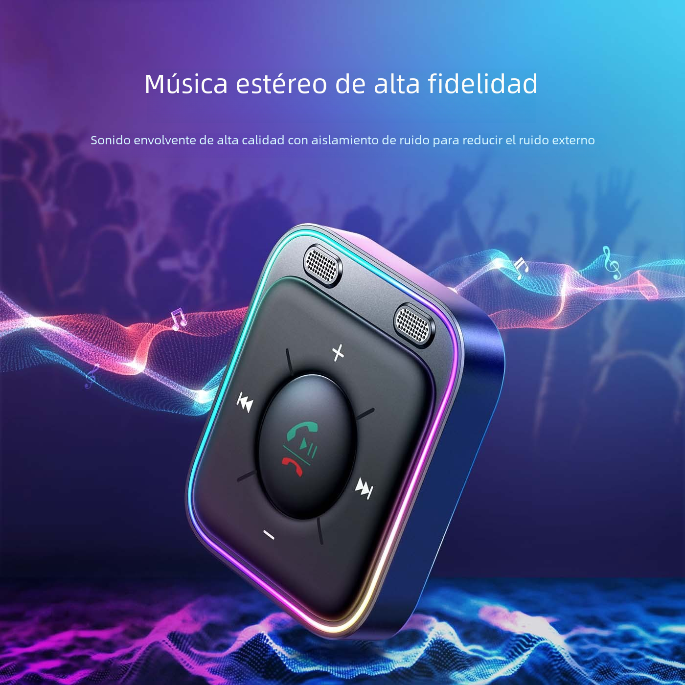 Bluetooth 5,3 multifunción teléfono móvil receptor Bluetooth REPRODUCTOR DE MP3 escuchar música llamada reducción de ruido adaptador TF tarjeta