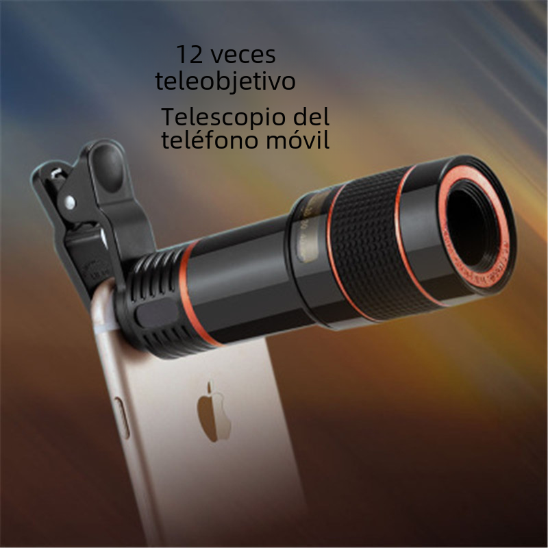 Universal 12 veces teléfono móvil teleobjetivo HD lente de la cámara externa 12X zoom enfoque lente del teléfono móvil