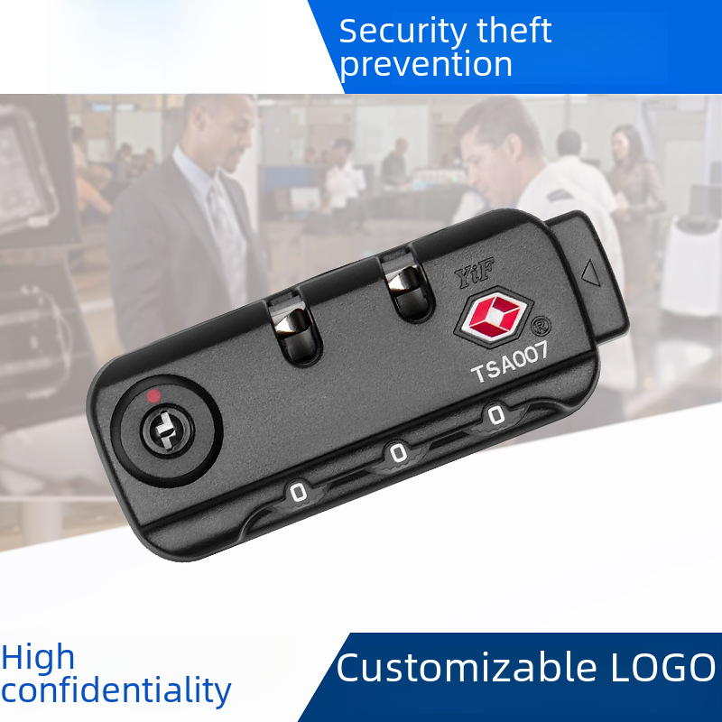 Customs lock spot luggage combination lock TSA15023 Customs lock wholesale TSA007 customs fixed lock Black