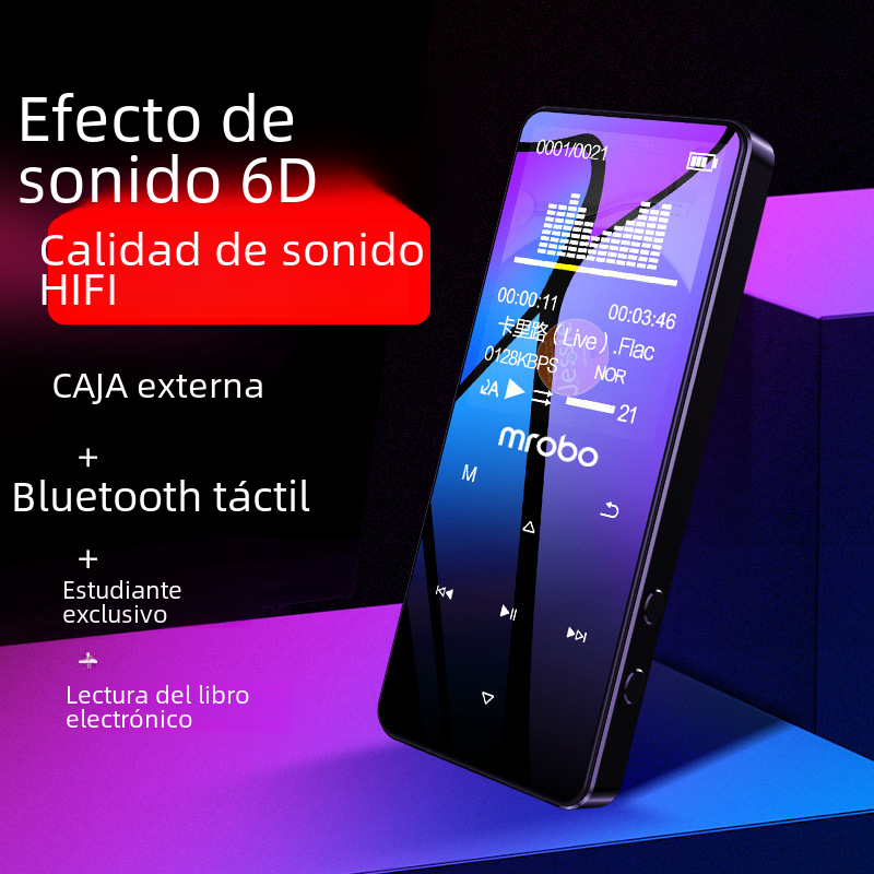 Fabricantes de MP3 suministro A6 estudiante reproductor MP4 tarjeta táctil Bluetooth al aire libre mini Walkman portátil