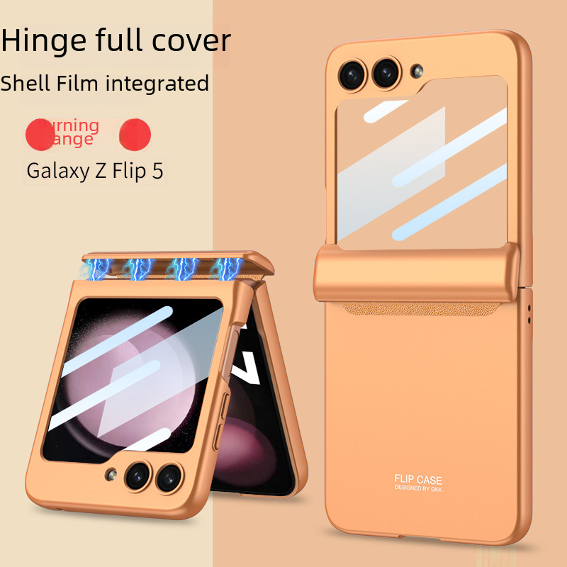 New Magnetic Hinge Full Body Film Case for Samsung Galaxy Z Flip5 Foldable Phone