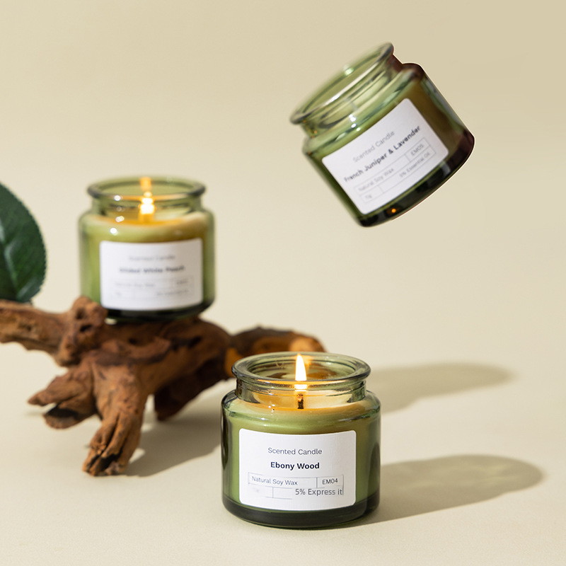 ins cross-border customized home-made scented candles fresh and elegant green soy wax glass cup wedding scented candles
