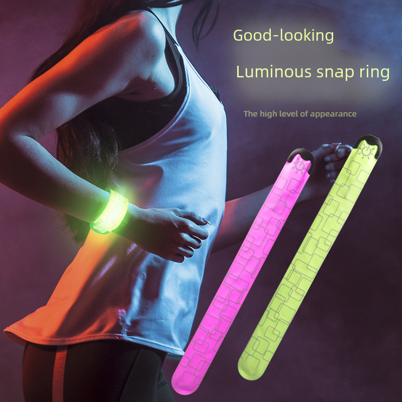 New USB Charging Popping Circle Bracelet LED Light Voltage Popping Circle Halloween Arm Band Factory Wholesale 