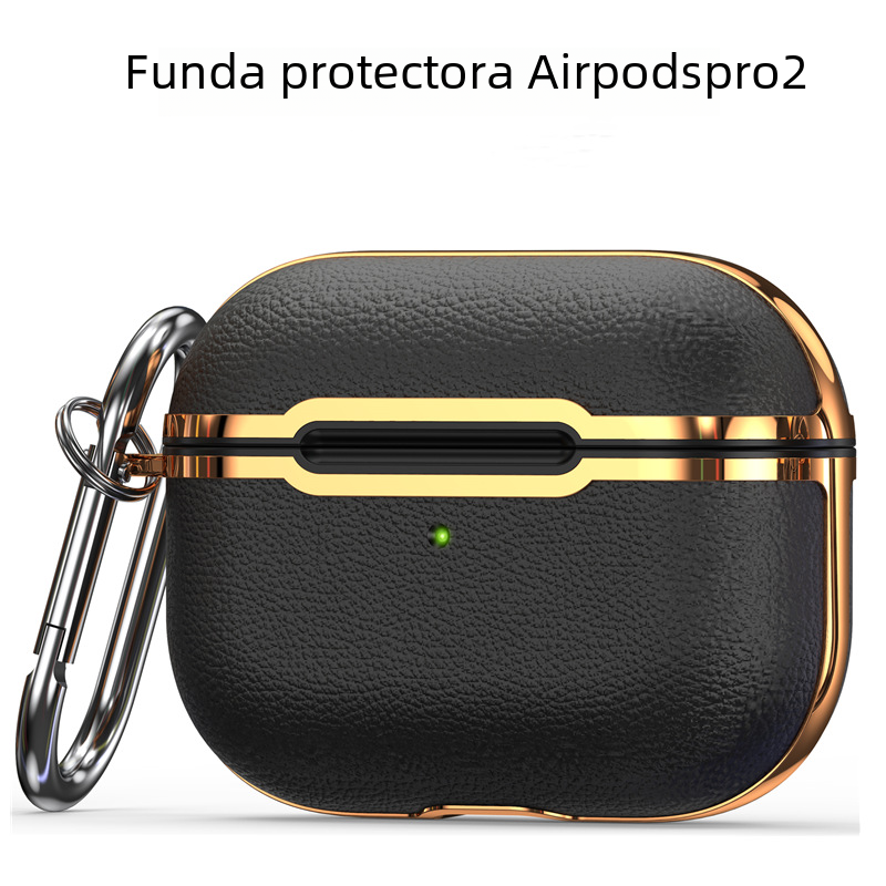 Aplicable a airpods Pro2 funda protectora patrón de cuero Apple Segunda Generación galvanoplastia Shell airpods3 auricular caso Nuevo