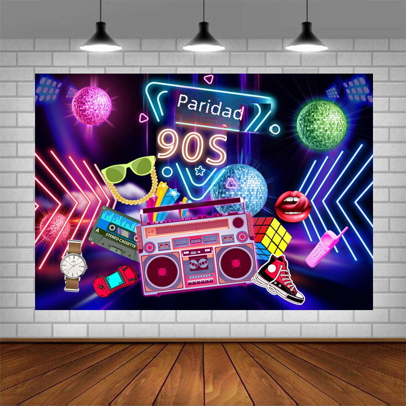 Nuevo 90s hip hop tela de fondo de graffiti pared de ladrillo de nuevo a la decoración del Partido de los 90 Amazon transfronteriza fabricantes