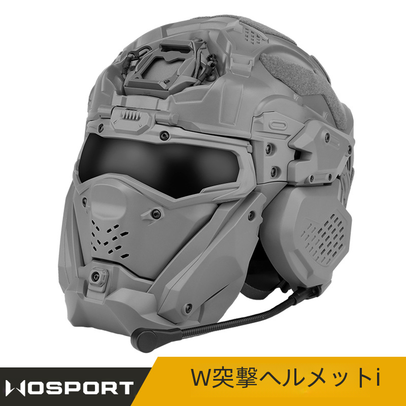 Wosport 戦術全身保護具リアル Cs ゲームフィルムドレッシング内蔵イヤホンソリッドカラーヘルメット II|undefined