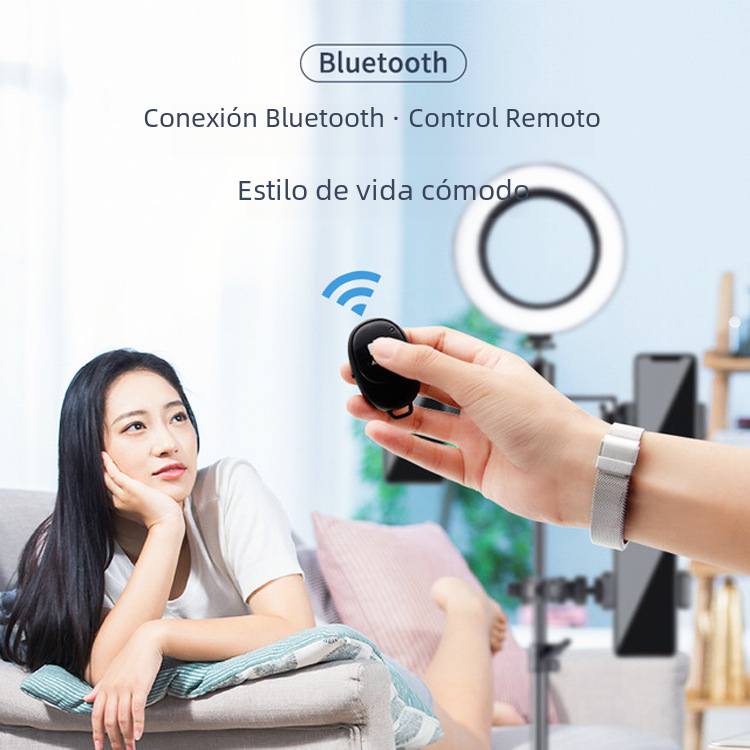 Teléfono móvil dispositivo selfie artefacto de vídeo Bluetooth control remoto página girando como Internet celebridad TikTok dispositivo selfie obturador control remoto