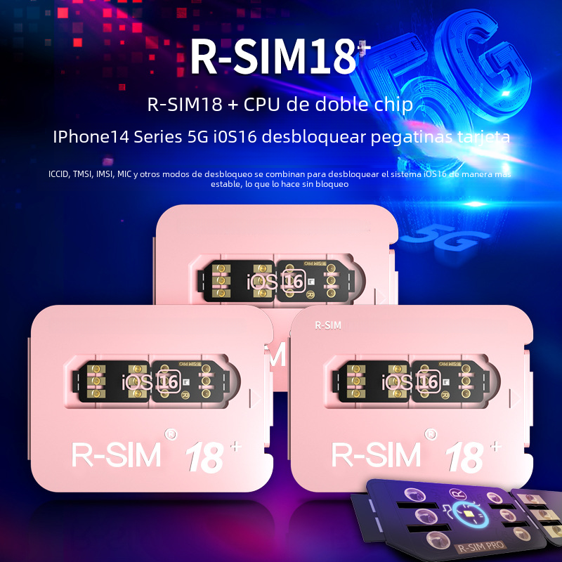 RSIM18 + desbloqueo automático de doble chip aplicable a la serie iPhone14 5g versión iOS16 tarjeta pegatinas rsim18 +