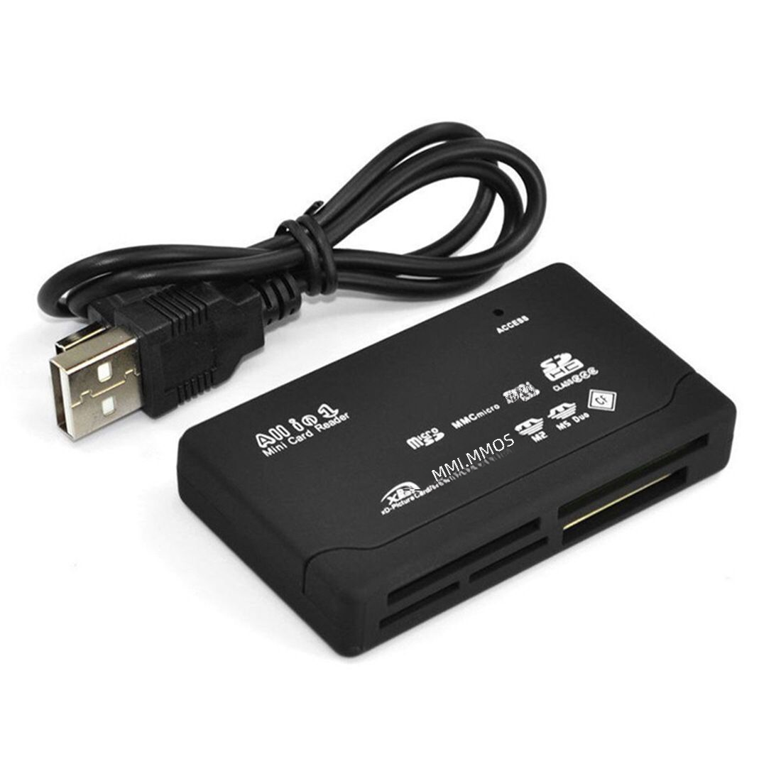 En existencia USB2.0 toda junta tarjeta de memoria del teléfono móvil TF/CF/SD seis-en-un lector de tarjetas de alta velocidad de la caja de la contraseña del seis-puerto