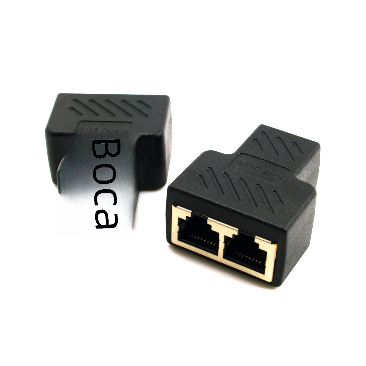 Con blindaje CAT6 RJ45 Red de tres vías cabeza de extensión de cable de red un minuto dos adaptador divisor al por mayor