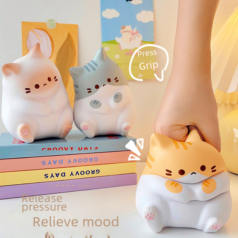 Coco Cat PU Squeeze Fun Stress Relief Toy Slow Recovery Anti-Pressure Gadget Cartoon Cute Animal Dumpling