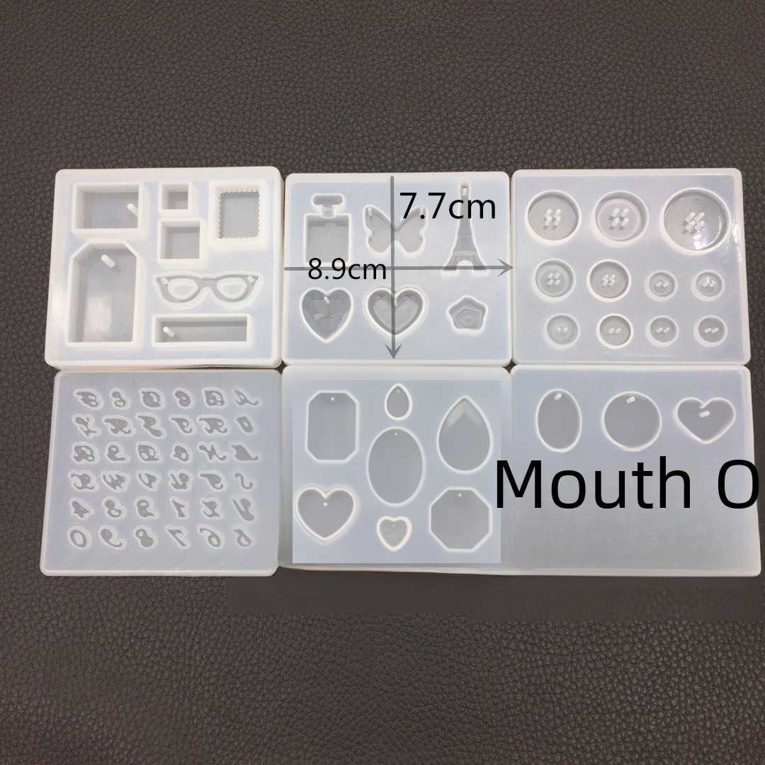 diy水晶滴膠多款吊墜模具鑽石數字硅膠字母紐扣手工鏡面裝飾擺件