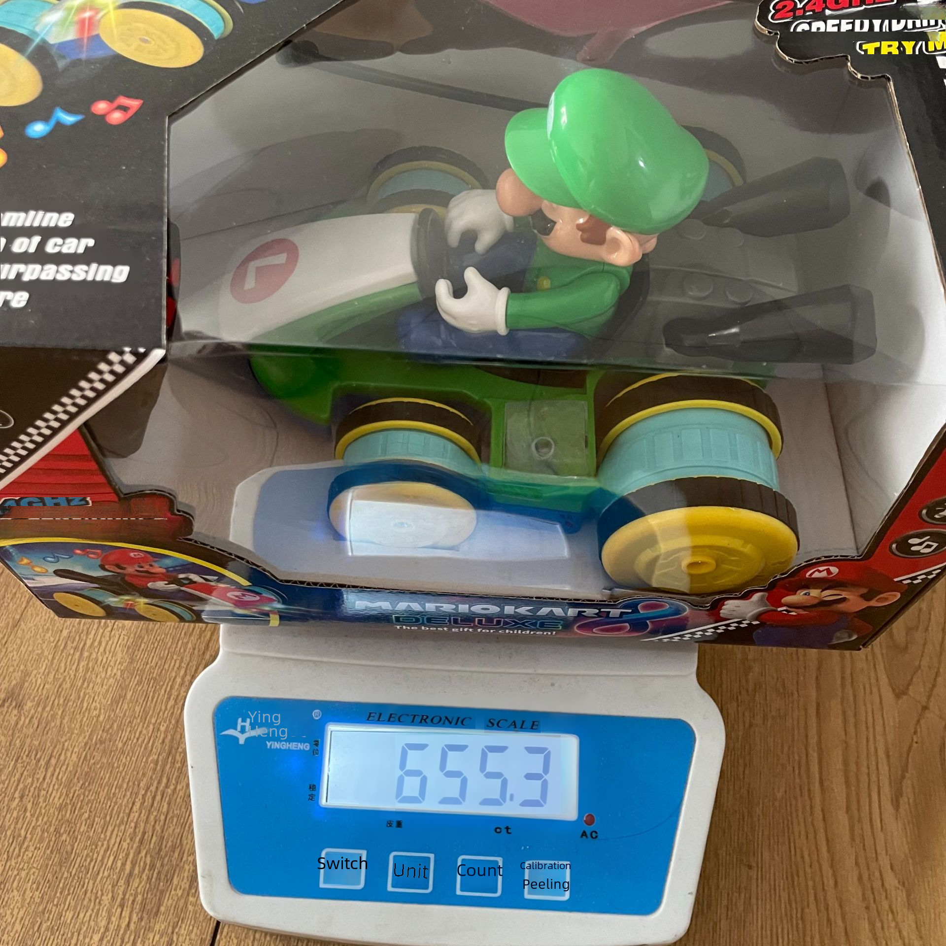 2.4G Four-Way Mario Remote Control Car, Cool Stunt Car with Lighting and Music, Mario Kart Racing Toy for Wholesale