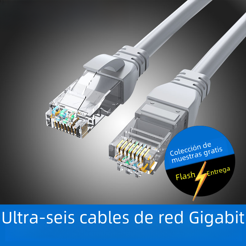 1 a 50 m de cable de red terminado seis tipos de cable de red gris red de alta velocidad sin blindaje Gigabit terminado puente de 8 núcleos de par trenzado