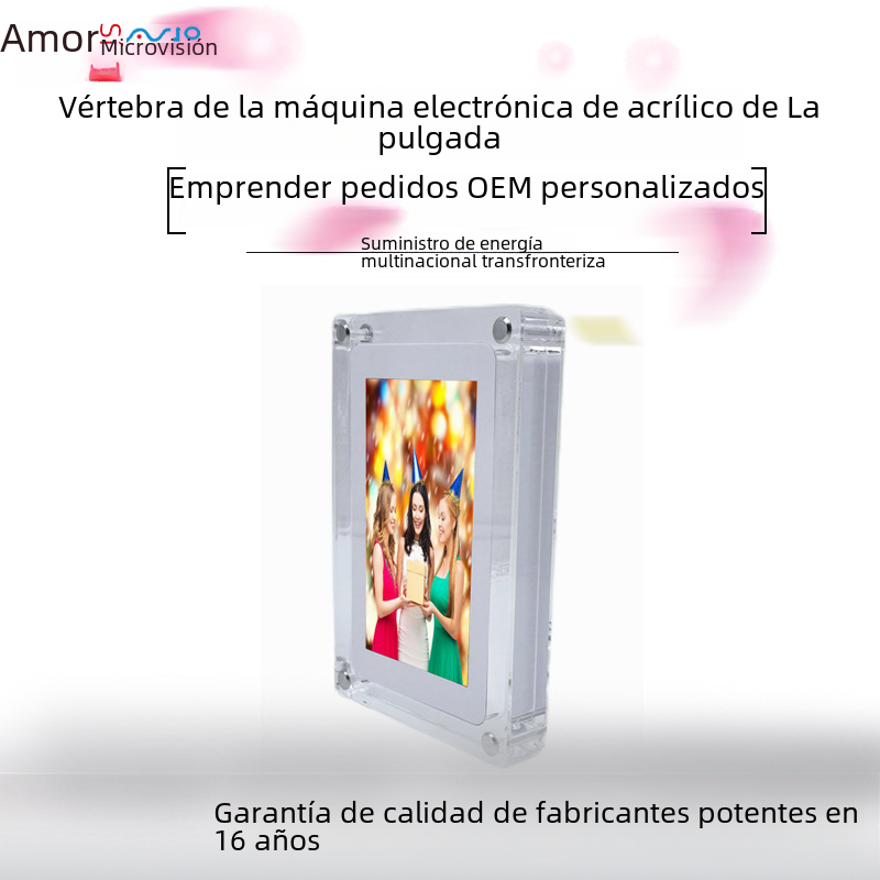 Marco de fotos Digital acrílico de 7 pulgadas de alta definición, reproducción de vídeos, imágenes, marco de fotos electrónico, regalo conmemorativo