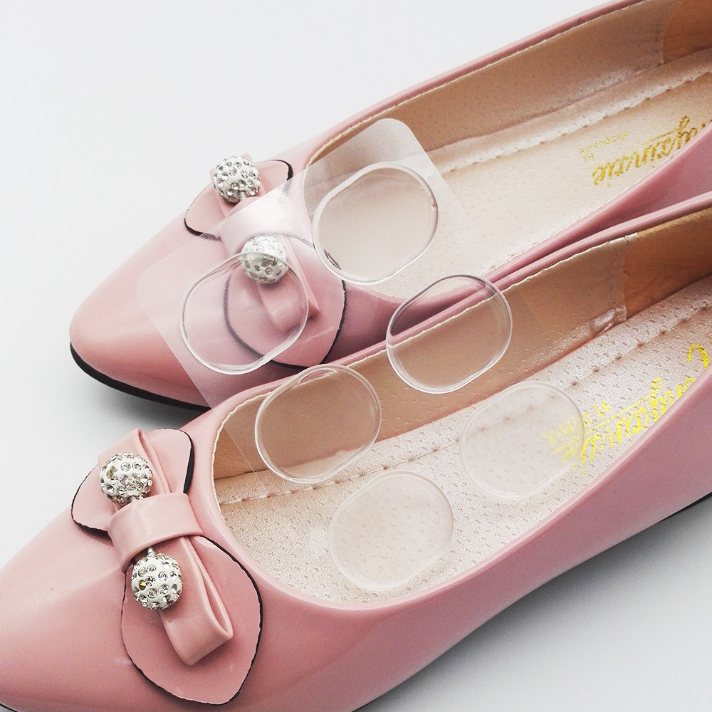 Pegatinas de tacón de silicona transparente antidesgaste pegatinas de pie pegatinas de tira pequeñas pegatinas redondas masaje anti-dolor pegatinas de tamaño medio pegatinas de tacón de PU