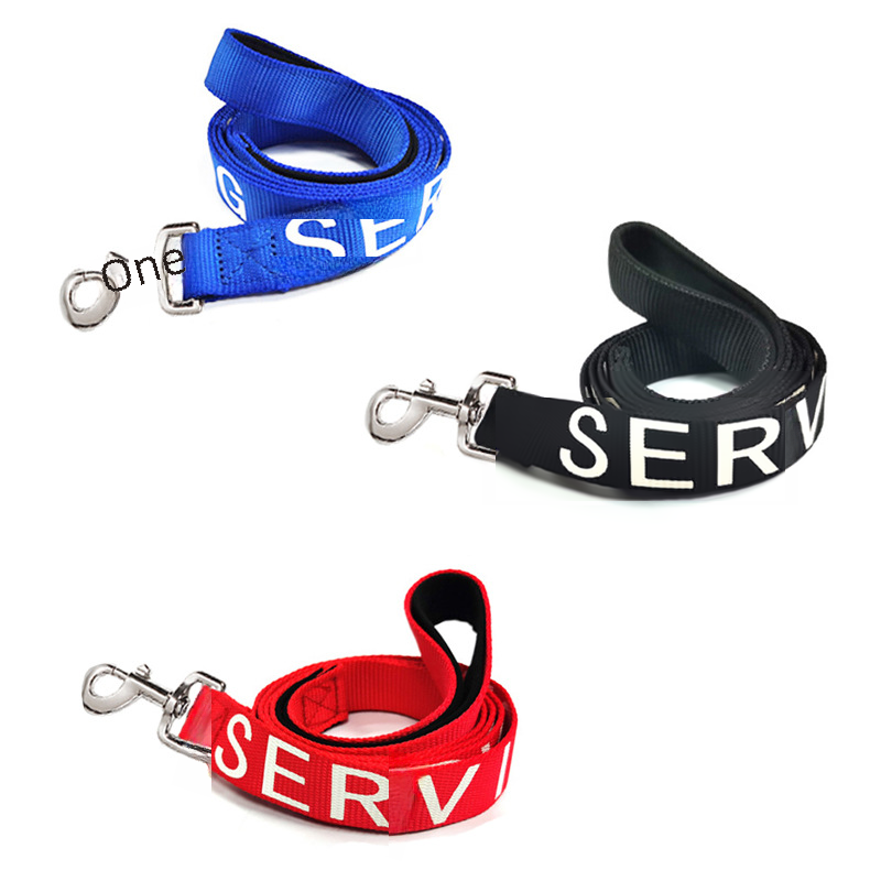 WAOPET Amazon New Product Woven Label Embroidered SERVICE DOG Nylon Back Harness Leash Manufacturer Pet Leash
