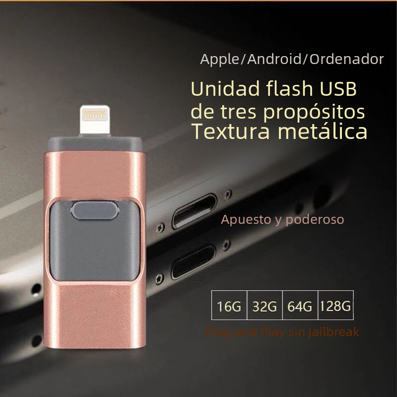 Aplicable a Apple typec computadora Android Cuatro en Uno teléfono móvil U disco 64G 128G metal Push-Pull U disco 1TB 2TB