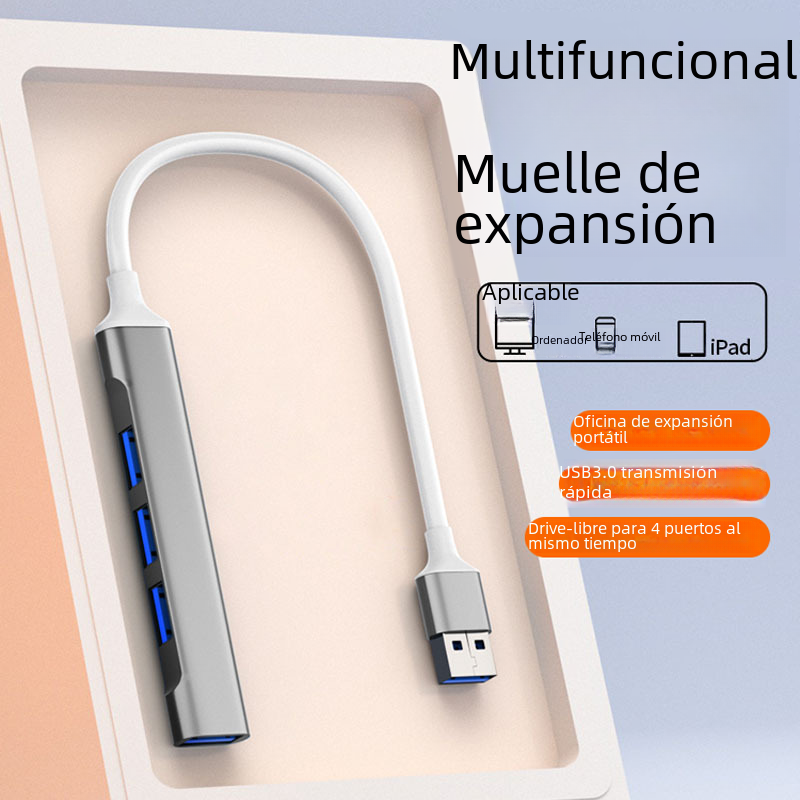 Cable de estación de acoplamiento Cuatro en Uno adecuado para Apple teléfono móvil convertidor de computadora portátil interfaz de expansión typec