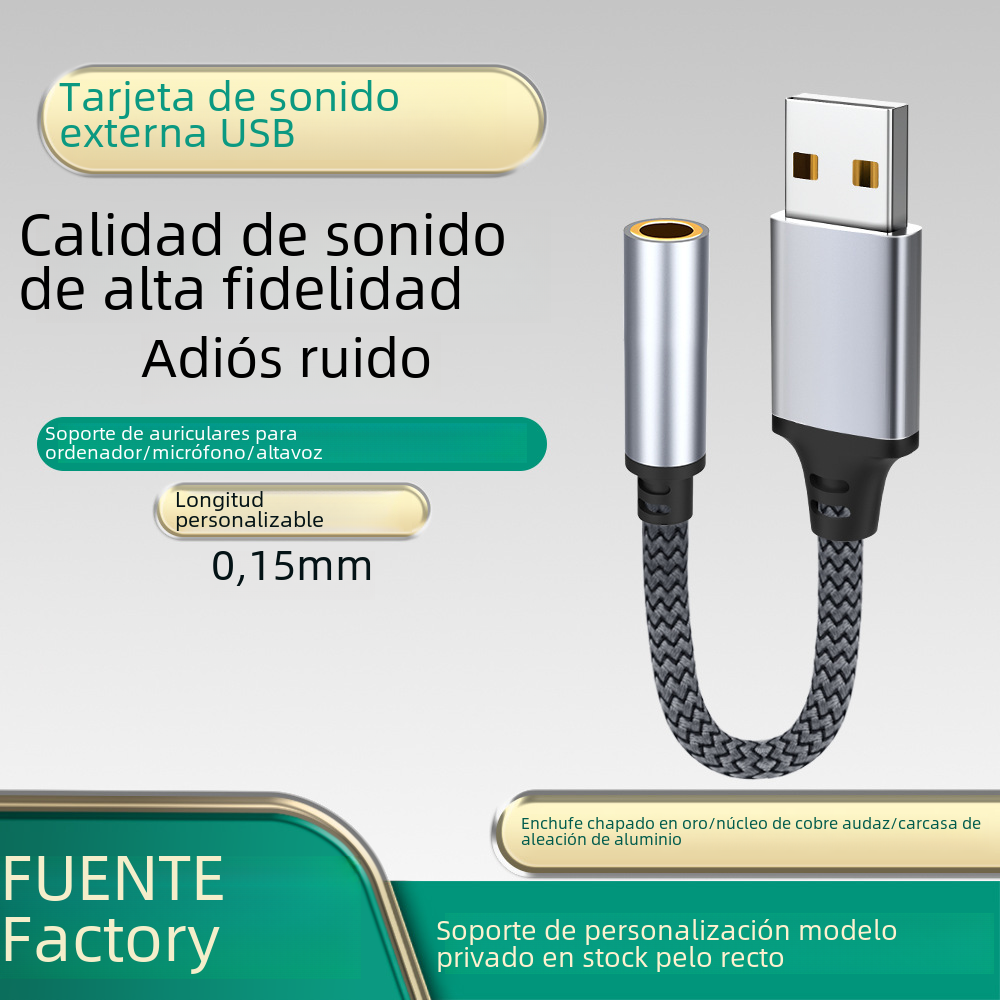 USB a 3,5 tarjeta de sonido externa computadora de escritorio portátil con teléfono móvil auricular micrófono Cable de adaptador de llamada de voz