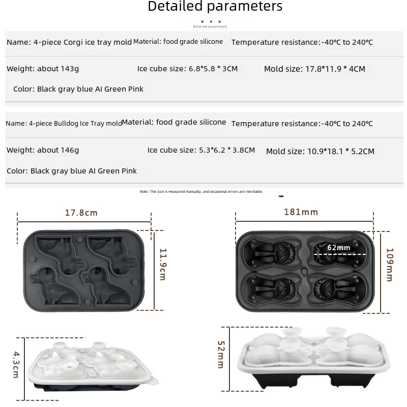 New-style Sausage Dog Silicone Ice Cube Mold Pet Ice Tray DIY Food Grade Soft Bottom One-Second Demolding Ice Making