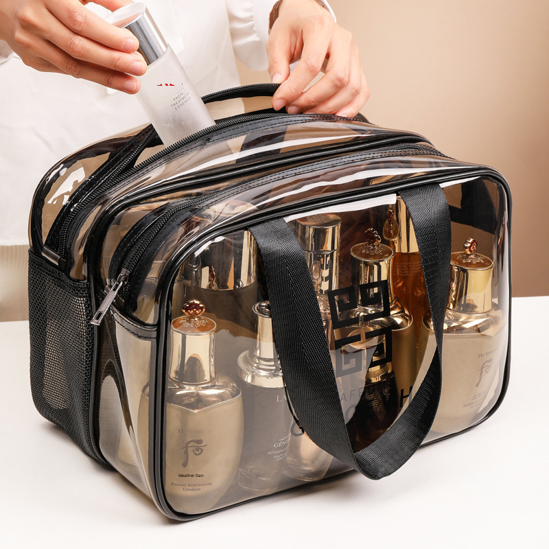 Large and Thick Double-Layer Dry-Wet Separation Hand-Carry Travel Beach Pool Toiletry Storage Bag