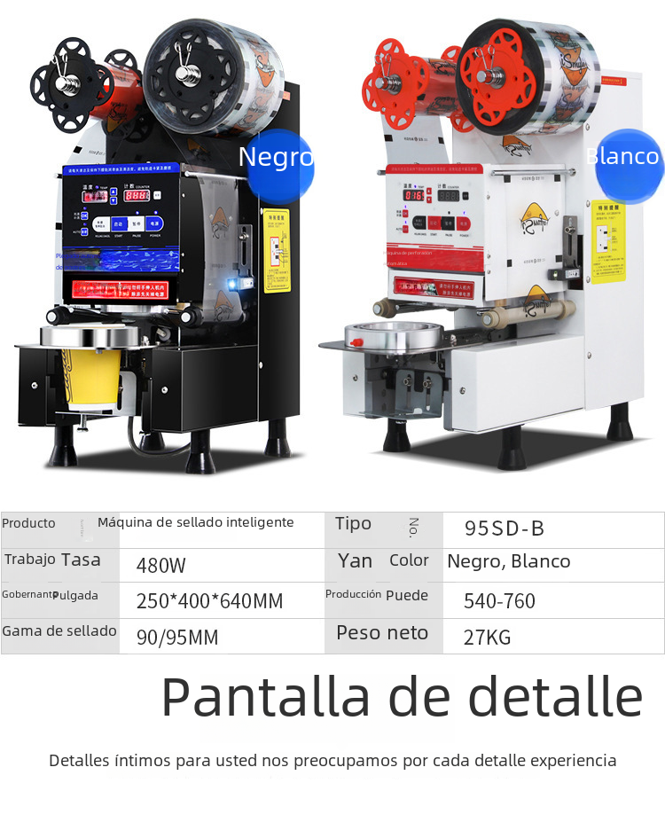 Máquina automática comercial inteligente para tienda de té de la leche, máquina de sellado de leche de soja, máquina de sellado de tazas, té de 110/220v