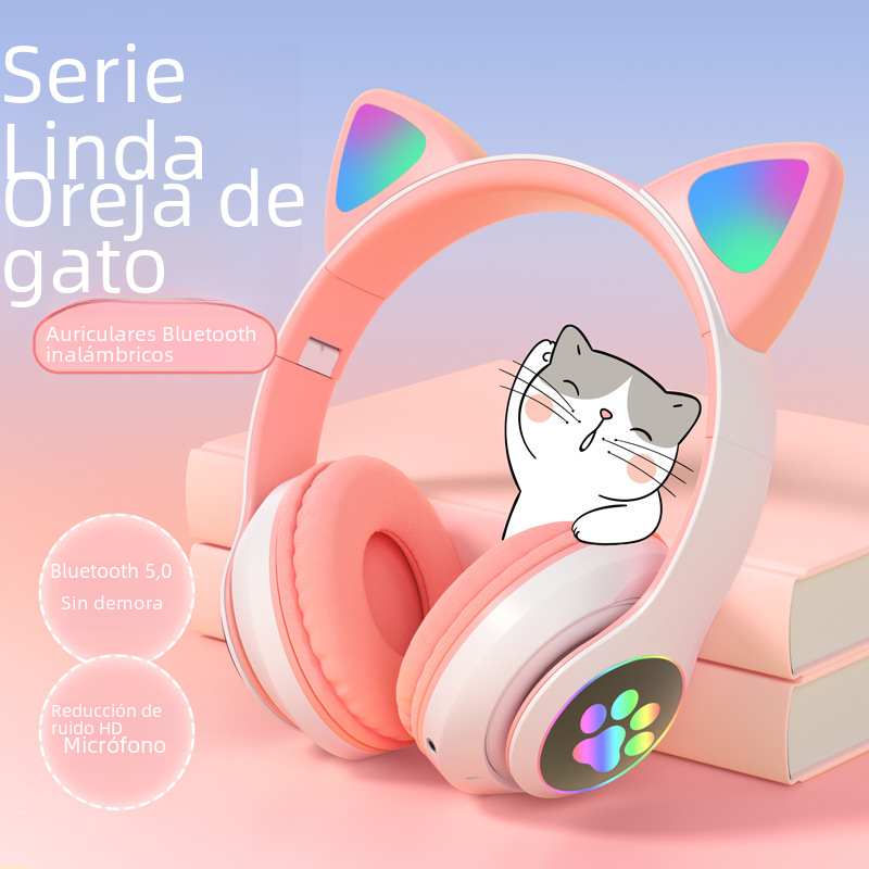 Venta directa de fábrica de calidad original STN-28 orejas de gato lindo gato garra fresco auriculares Bluetooth inalámbrico