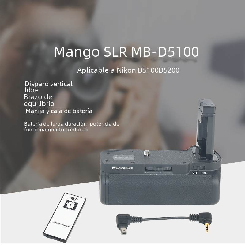 MB-D5100 DE LA MANIJA SLR adecuado para Nikon D5100 D5200 SLR cámara de Disparo vertical caja de batería mango