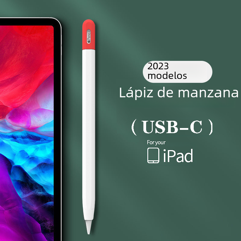 Apple applepencil táctil capacitiva pluma de color de contraste caja de la pluma ipadpencil silicona 3 generación resistente a la caída de la caja protectora