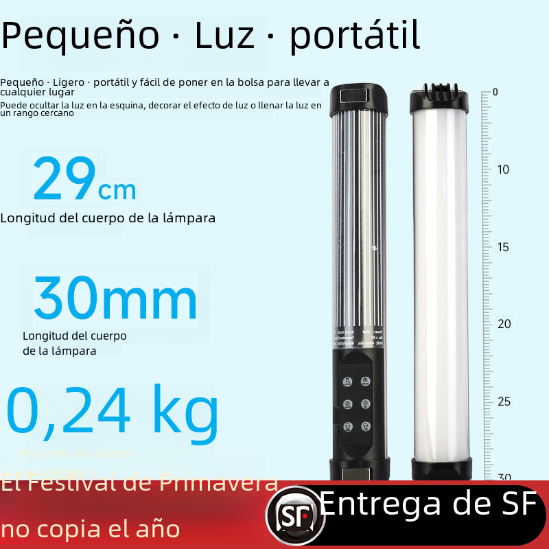 Luz de relleno de luz de fotografía portátil colorido RGB Luz de relleno de mano lámparas de iluminación de palo Live selfie fotografía al aire libre