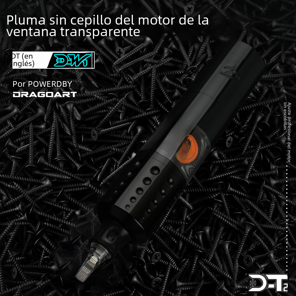 D-t2 inalámbrico, nuevo equipo de tatuaje, bolígrafo con batería de una pieza, ventana transparente, máquina de tatuaje con Motor sin escobillas