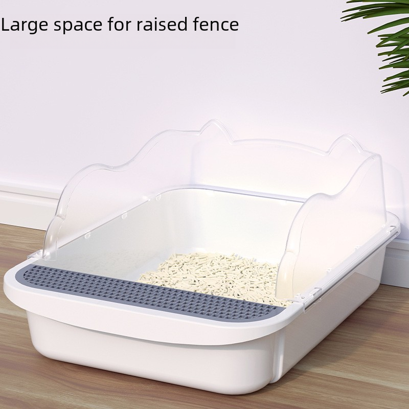 Large Extra-Large Semi-Closed Cat Litter Box with Odor Control and Sand-Licking Prevention, Small Size for Kittens, Cat Supplies