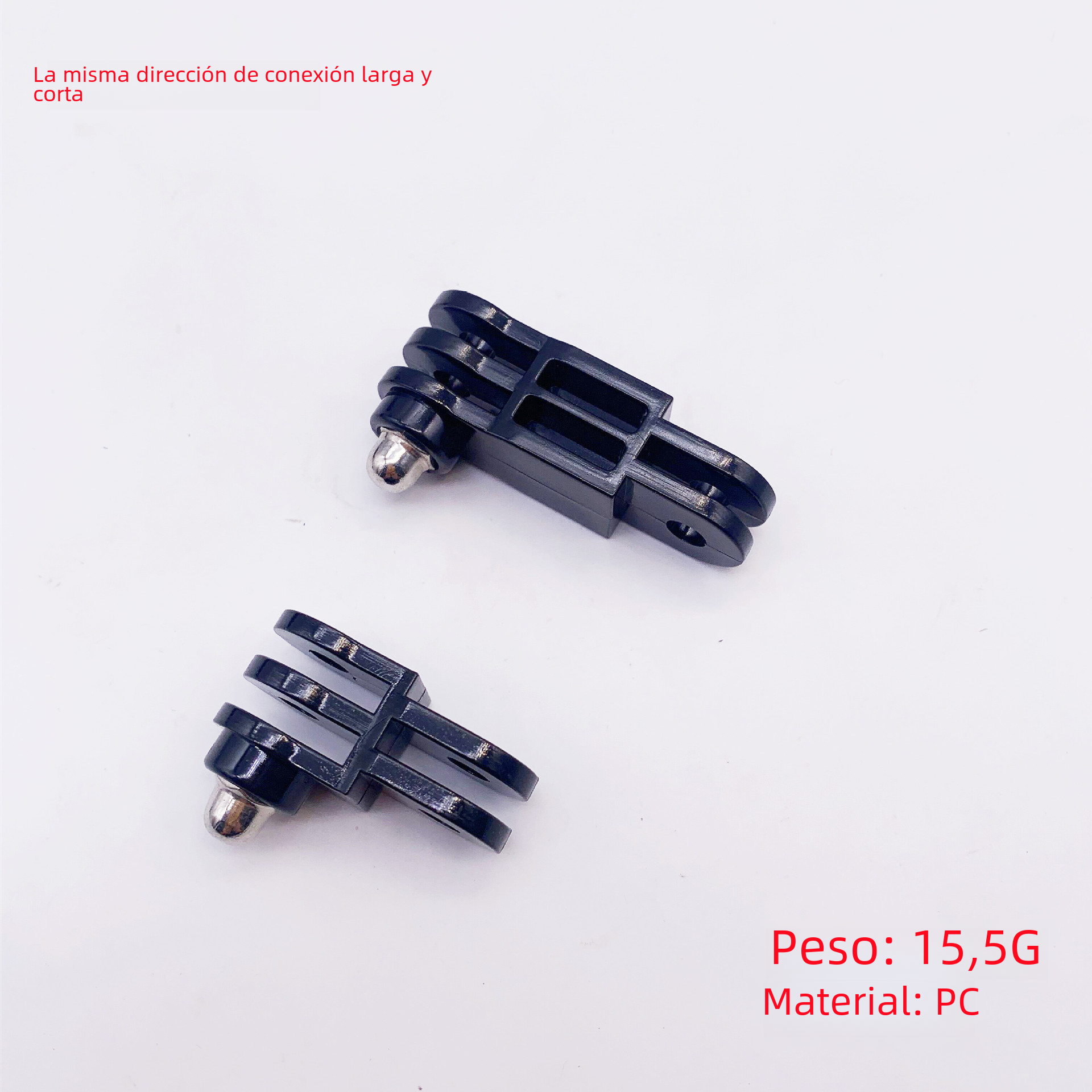 Accesorios de soporte de cámara deportiva, brazo de ajuste de conexión largo y corto en la misma dirección, adaptador de tornillo de conexión universal, varilla de extensión