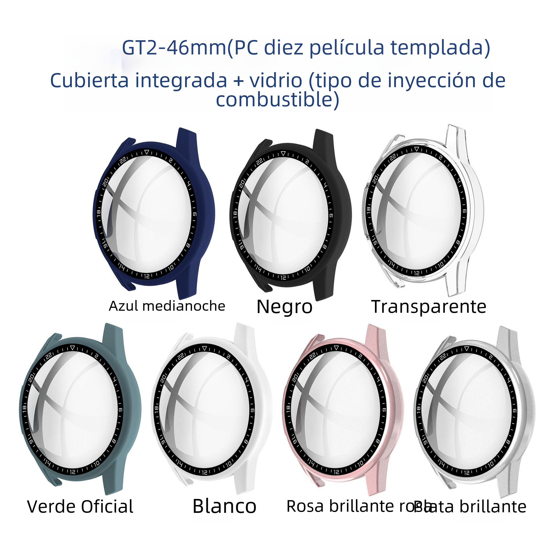 Aplicable a Huawei GT2-46mm escala reloj caso PC + película templada funda protectora integrada Huawei reloj funda protectora