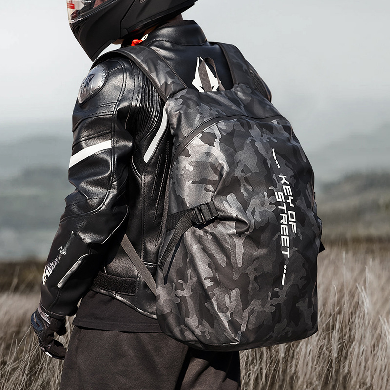 Cycling backpack motorcycle helmet dual-shoulder bag for women motor travel knight bag waterproof travel bag for men large capacity trendy
