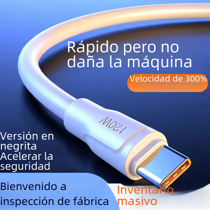 Cable de datos de Android aplicable typec cable de carga de Apple Carga rápida de Huawei Super 120w teléfono móvil 6A Shenlong en negrita