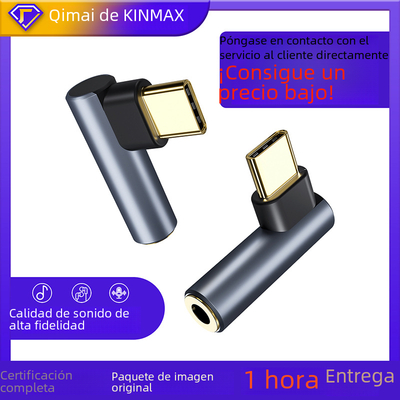 Adaptador de auriculares Tipo-c a 3,5mm Adaptador de audio usb-c pequeño exquisito universal typec teléfono móvil