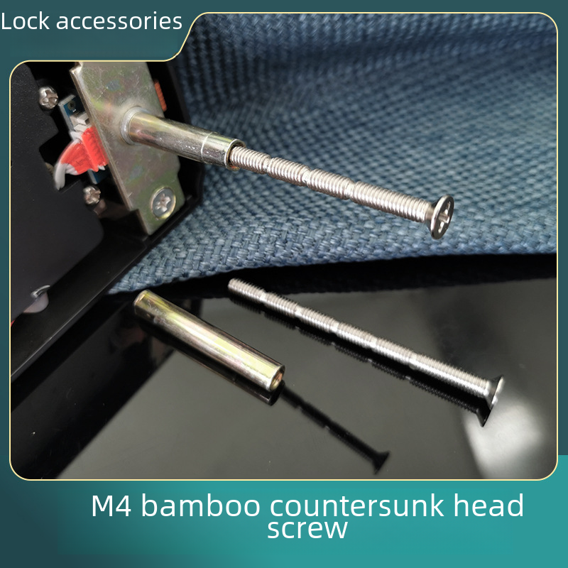 Room Door Fingerprint Lock Accessories M4 Pull Screws Bamboo Joint Extension Installation Countersunk Screw Can Be Shortened Bathroom Door Lock 