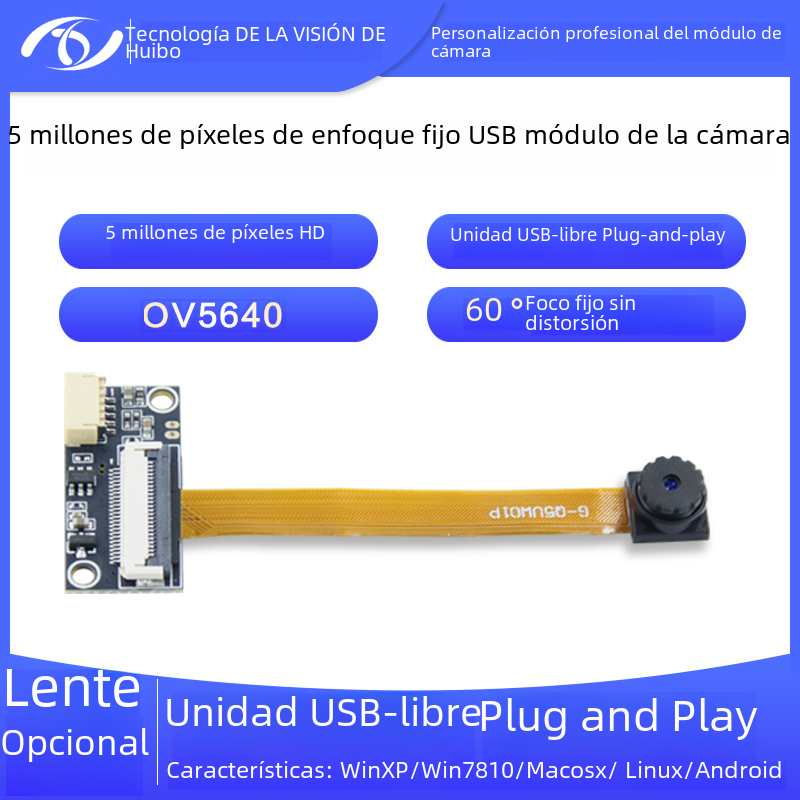 5 millones de píxeles FPC tablero blando + tablero duro USB sin disco 40 marcos soporte P foco fijo 60 grados módulo de la cámara