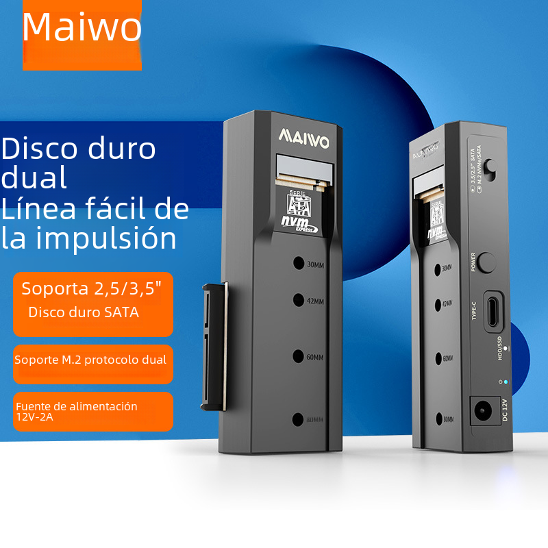 KSY M.2 SATA/NVME/SATA Disco duro mecánico de estado sólido Adaptador de disco duro M.2 Disco duro de doble protocolo Cable de unidad fácil