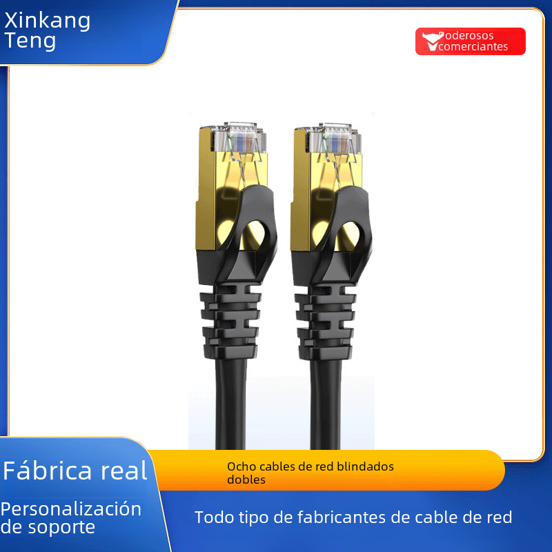 Fábrica al por mayor ocho tipos de puente terminado doble blindado SFTP 10 Gigabit cobre puro acabado cable de red cat8 cable de red de la computadora