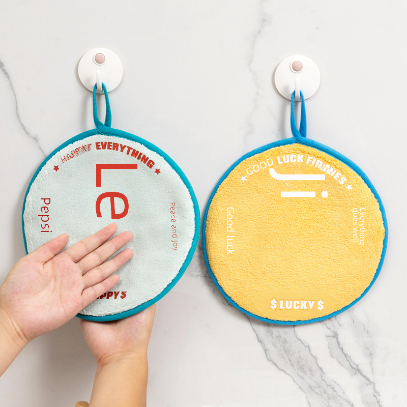 National Trend Text Hand Towel Creative Cup Pad Kitchen Bathroom Wiping Towel Double Layer Absorbent Quick Dry Towel Handkerchief 