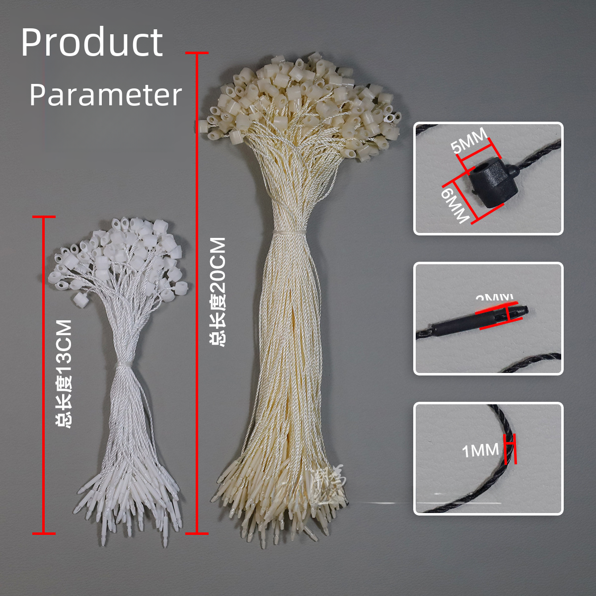 Plastic buckle sling, clothing buckle, barrel-shaped tag rope, hand-worn nylon rope, factory direct sale