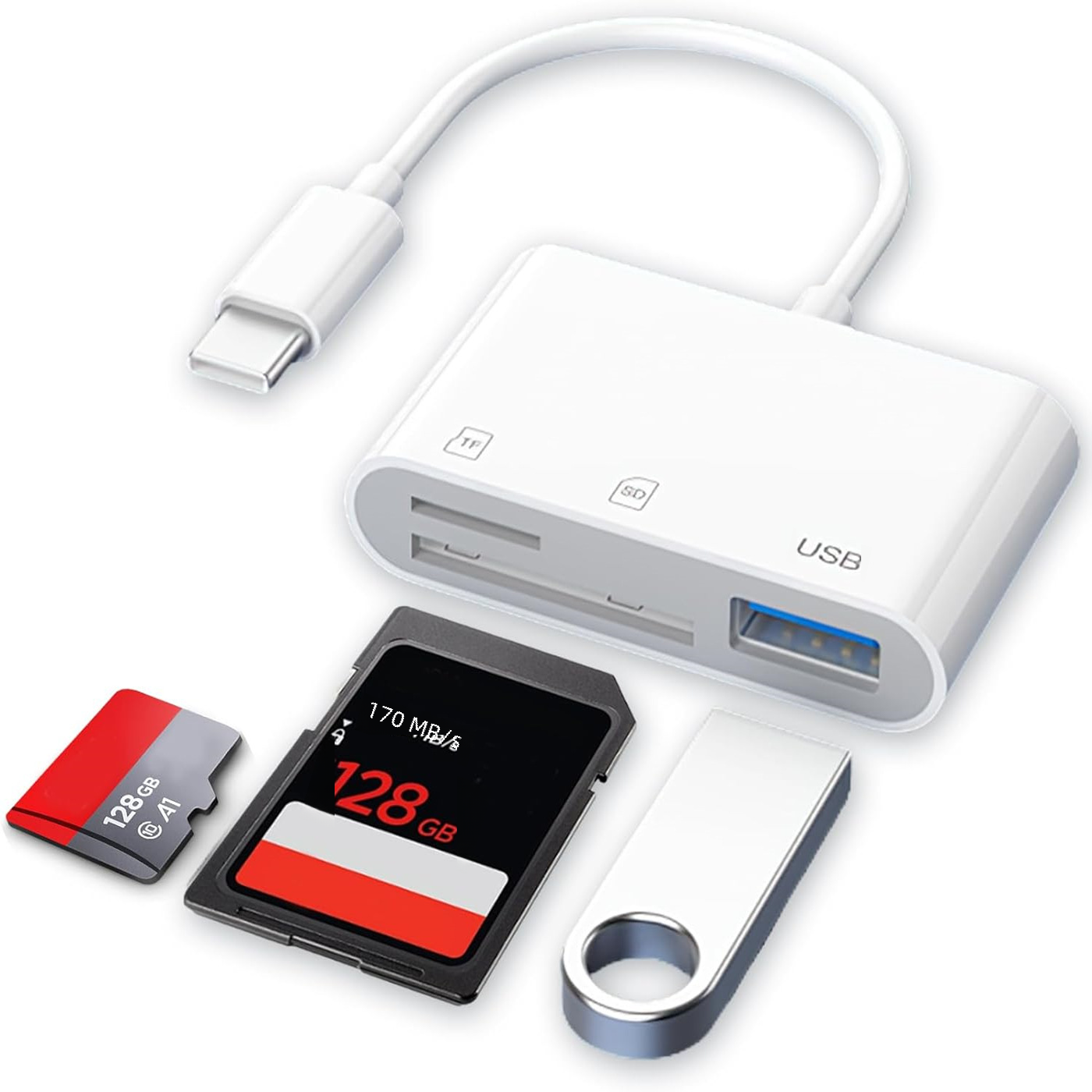 3 en 1 teléfono móvil computadora lector de tarjetas de memoria USB tarjeta tf tarjeta SD Android otg multifunción type-c hub