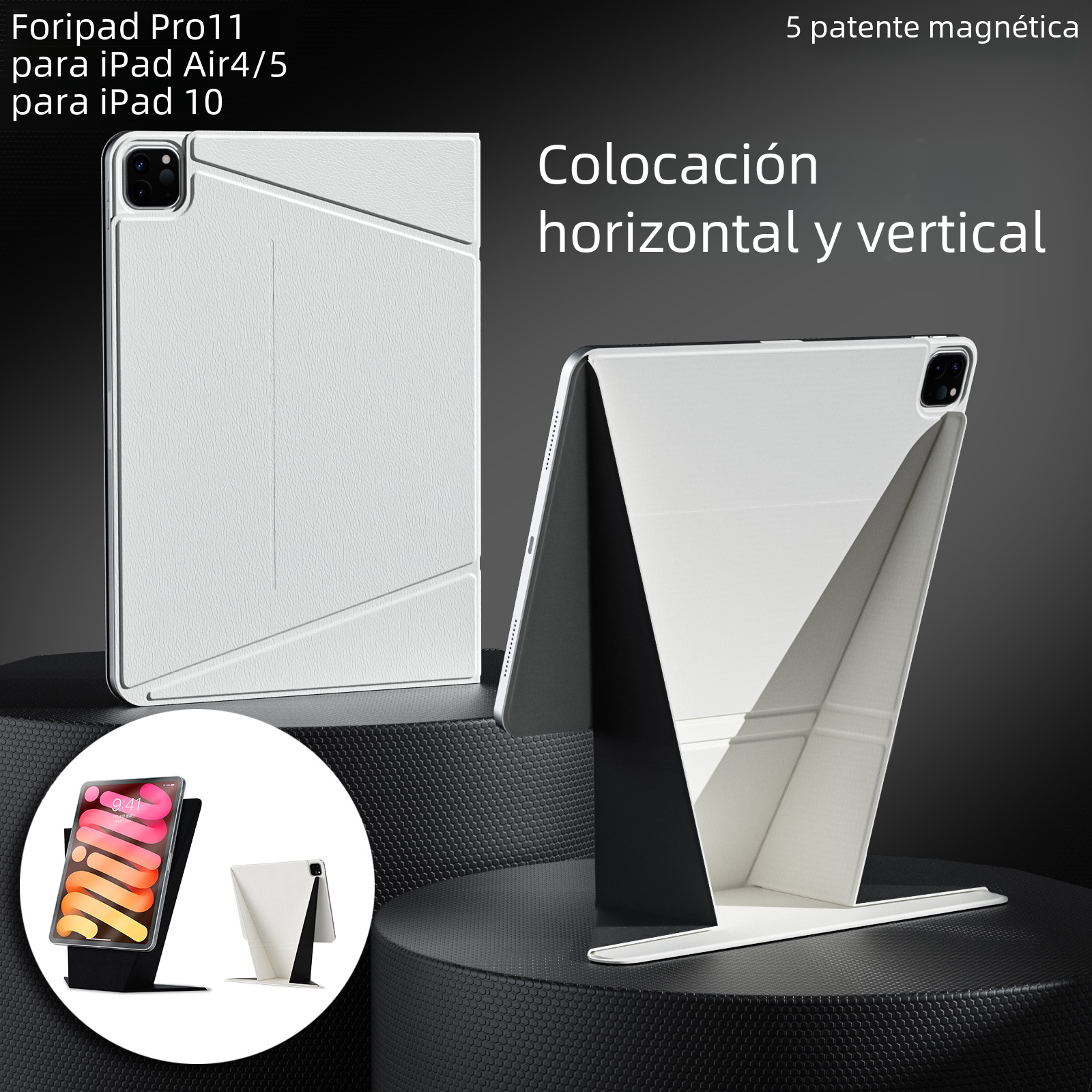 Funda protectora iPadPro aplicable Air6 funda tableta Apple M2 de 11 pulgadas 13 soporte horizontal y vertical de 10 generaciones de succión magnética