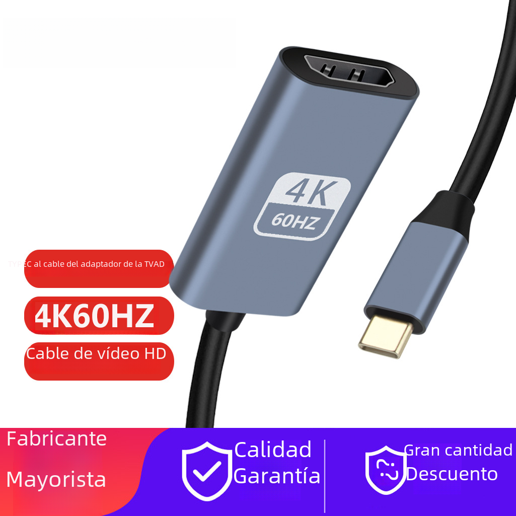 Tipo-c al teléfono móvil del HDTV el 1,8 m 4K60hz con la línea extensión del proyector de la pantalla de proyección del ordenador USB C