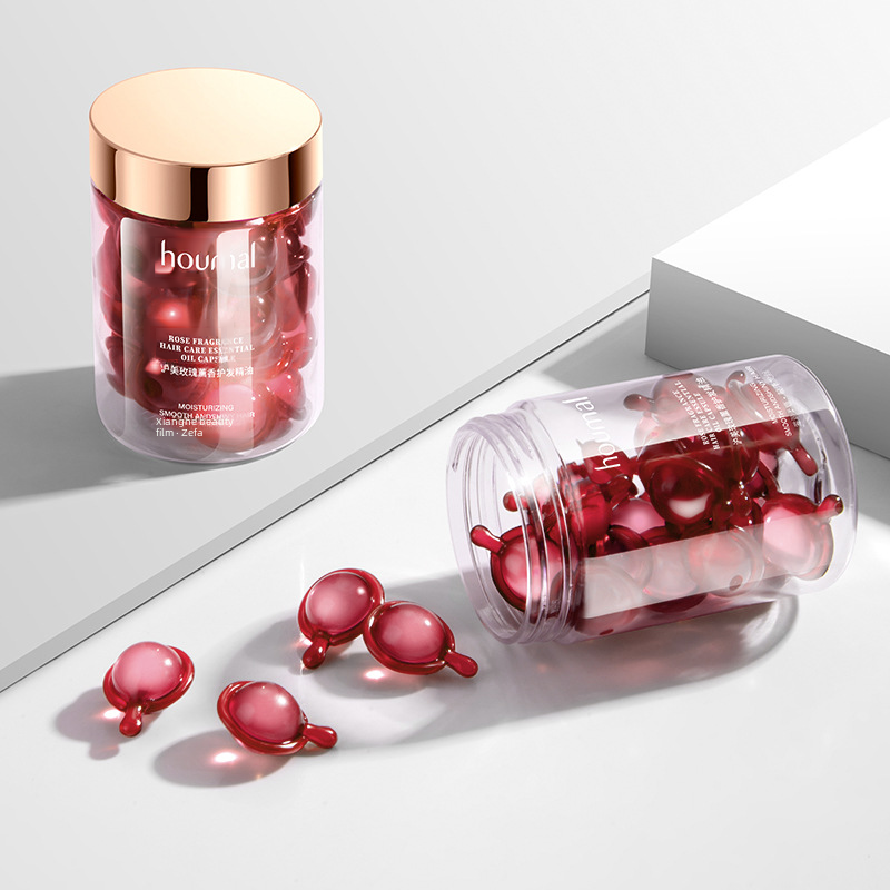 Huamei Rose Essential Oil Hair Care Capsule Dry Hair Smoothing Same Style Wholesale