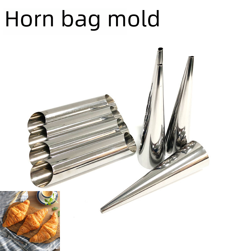 Manufacturer wholesale thickened two-way croissant mold Danish croissant large spiral hollow bread tube croissant mold